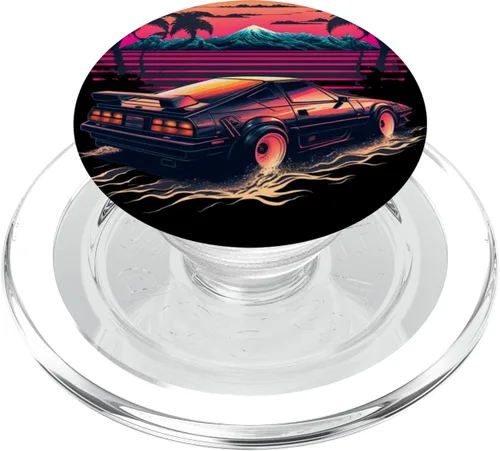 Miniatura 7 de Japonés Retro Futurista Synthwave Car Racing JDM Tuning PopSockets intercambiables PopGrip