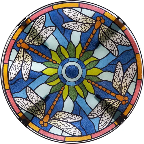 Miniatura 2 de Evergreen Garden Mesa auxiliar redonda de vidrio y metal para exteriores, segura para exteriores, 12 pulgadas de largo x 12 pulgadas de ancho x 22