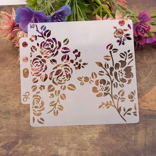 Miniatura 15 de Plantillas de pintura de plástico PET con diseño hueco de copo de nieve, perfectas para diseño textil, decoración de pared, ventana, papel, álbumes