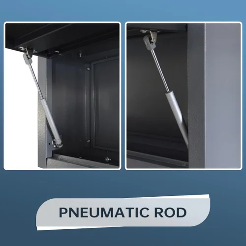 Miniatura 4 de JZD Gabinete de almacenamiento de pared de metal con puerta abatible, gabinetes de herramientas de acero colgantes, para garaje, taller, oficina
