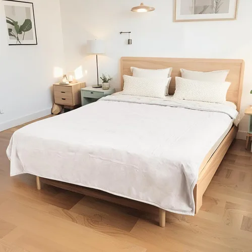 Miniatura 27 de Manta térmica eléctrica tipo throw tamaño 50"x60" - Tela de franela y sherpa de doble cara, 6 ajustes de calor y 3 horas de apagado automático