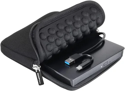 Miniatura 12 de ROOFULL Unidad externa de CD DVD USB 3.0 y USB-C con estuche de transporte, portátil USB ROM +/-RW unidad de disco óptico reproductor quemador