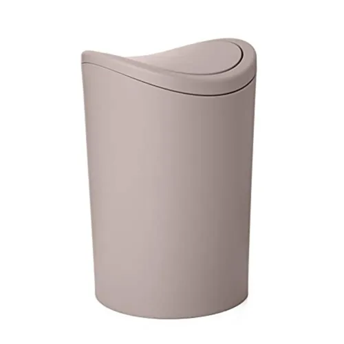 Superio Mini cubo de basura para baño con tapa, moderno mini cubo de basura con tapa abatible (1 1/2 galón, 6 litros) de plástico para cocina, baño,