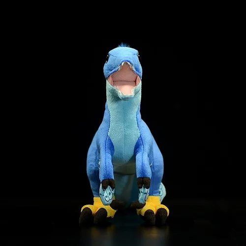 Miniatura 3 de Peluche de dinosaurio microraptor de simulación – Peluche de dinosaurio azul de 18 pulgadas Utahraptor tiranosaurio, figuras de peluche suaves