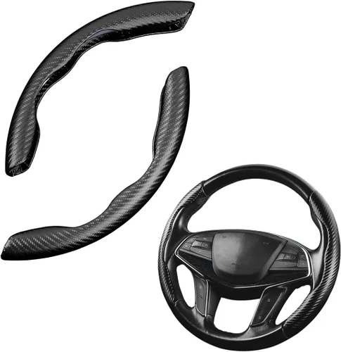 Miniatura 20 de LoyaForba Funda universal para volante de automóvil, protector universal de cuero segmentado de 15 pulgadas, antideslizante y suave, transpirable