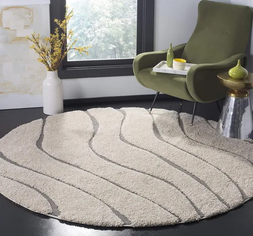Miniatura 28 de SAFAVIEH Colección Florida Shag - Alfombra de acento de 2'3" x 4', color crema y beige, sin desprendimiento y de fácil cuidado, 1.2 pulgadas