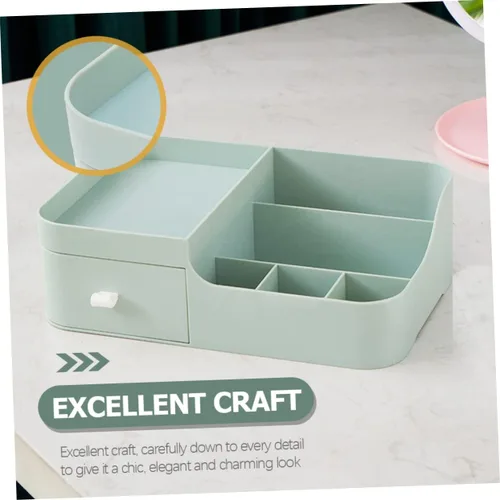 Miniatura 3 de minkissy Caja de almacenamiento de escritorio para el cuidado de la piel, maquillaje, tocador, joyero, organizador de cosméticos, vitrinas