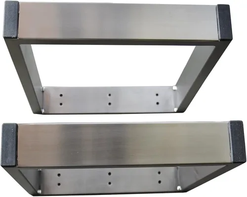 Miniatura 5 de Juego de 2 patas rectangulares de acero inoxidable de 16 pulgadas, patas de mesa de centro de metal resistente, patas de mesa de café, patas de mesa