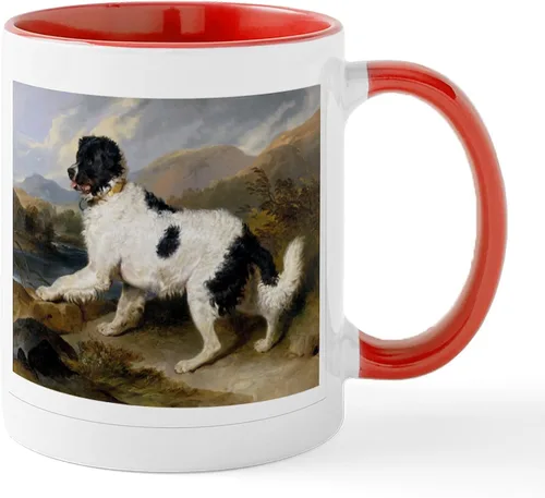 Miniatura 46 de CafePress Newfoundland Dog Drool Zone Taza de café de cerámica de 11 oz (11.0 fl oz)