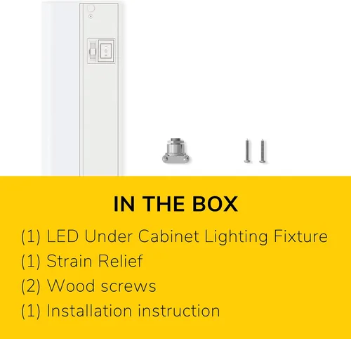 Miniatura 7 de Getinlight 30,48 cm de luz LED para debajo de gabinete, solo cableada, de 3 colores, seleccionable 3000K/4000K/5000K, regulable, acabado en blanco