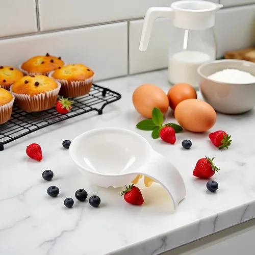 Miniatura 5 de Separador de yema de huevo, separador de huevo para huevos crudos, colador separador de yema de huevo para hornear pasteles, separador de huevos
