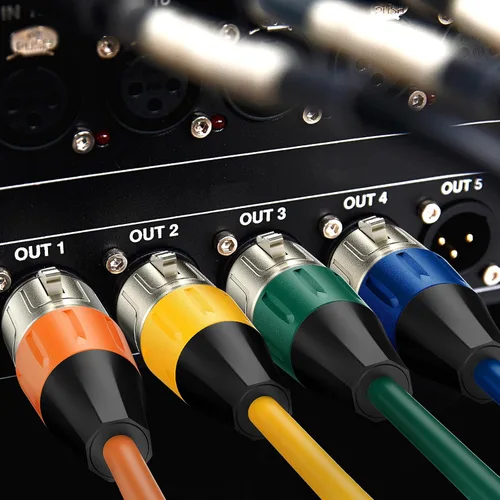 Miniatura 5 de J&D Cable de micrófono XLR, chapado en oro, resistente, equilibrado, de 3 pines, XLR macho a hembra, cable de micrófono de color para mezclador