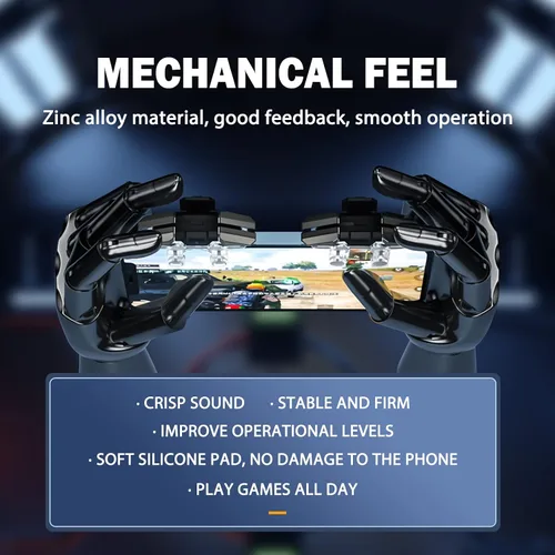 Miniatura 4 de 2022 New Model Mobile Game Controller Trigger, Mobile Game 6 Finger Trigger Sensitive Target Buttons martphone Game Controller Gamepad for