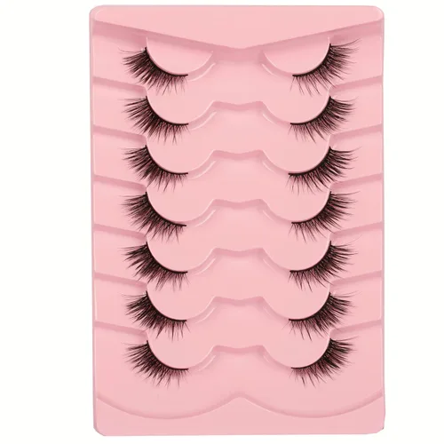 Miniatura 19 de Pestañas de ojo de gato, pestañas postizas de aspecto natural wispy, pestañas de banda transparente con aspecto de extensión de ojo de zorro