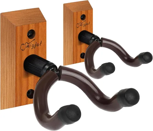 Miniatura 13 de SNIGJAT Percha para guitarra, paquete de 2 soportes de pared para guitarra acústica, bajo, banjo, mandolina, accesorios para instrumentos musicales