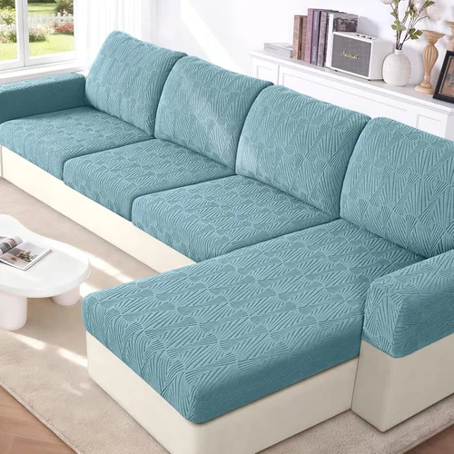 Miniatura 7 de VANSOFY Fundas de cojín para sofá seccional, Fundas de cojín de sofá de jacquard elásticas, Fundas protectoras lavables para muebles de sofá