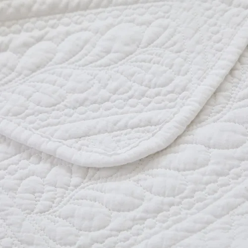 Miniatura 9 de Brandream Manta blanca de algodón para cama, sofá, funda de cama, manta decorativa sólida de 47 x 60 pulgadas