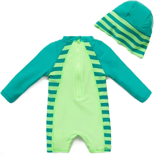 Miniatura 7 de Traje de baño para bebé niño, traje de baño de una pieza con sombrero de sol