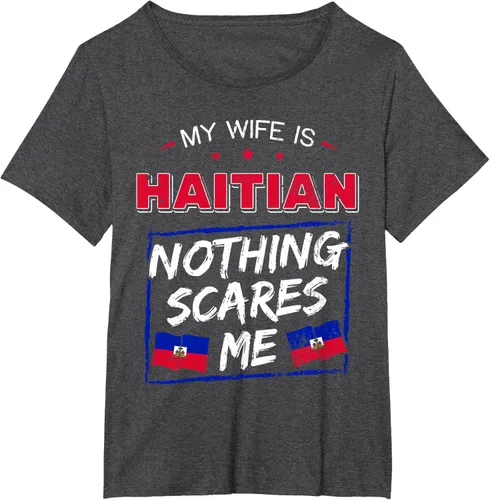 Miniatura 22 de My Wife Is Haitian Republic of Haiti Heritage Roots - Camiseta con bandera, Negro, S