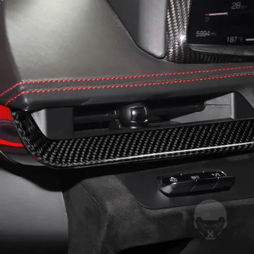 Miniatura 7 de CHEAYAR Cubierta de panel de consola central compatible con Corvette C8 2020 2021 2022, borde de panel de fibra de carbono real, calcomanía