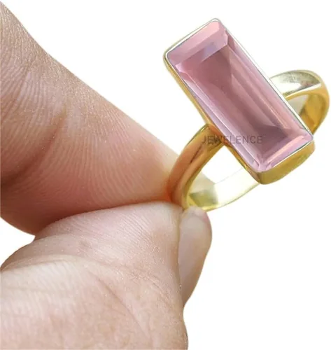 Miniatura 24 de Anillo de plata de ley maciza superpuesta de oro amarillo de 18 quilates para mujer, anillo de compromiso de plata esterlina, juego de bisel