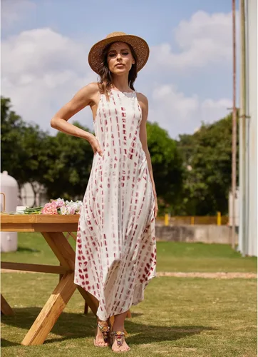 Miniatura 5 de Halife Women's Summer Casual Sleeveless Beach Dress Long Halter Side Slit Maxi Sun Dresses