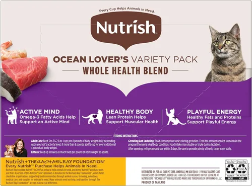 Miniatura 4 de Rachael Ray Nutrish - Alimento húmedo natural para gatos, paquete variado Ocean Lovers, taza de 2.8 onzas (paquete de 12), sin granos