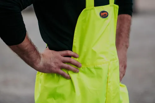 Miniatura 23 de Pioneer Hi Vis Ripstop - Pantalones con peto impermeables para hombre, pantalones reflectantes de seguridad para lluvia