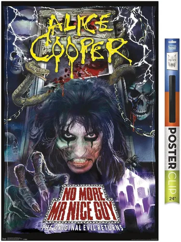 Miniatura 17 de Trends International Alice Cooper - Póster de pared No More Mr. Nice Guy, 14.725 x 22.375 pulgadas, versión enmarcada de madera de granero