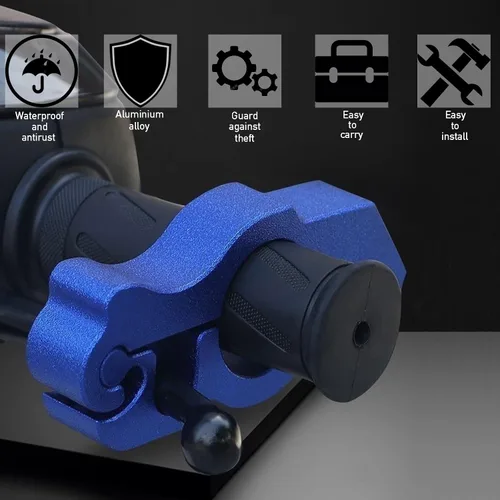 Miniatura 4 de Cerradura del acelerador de motocicleta: cerraduras de motocicleta antirrobo Palanca de freno alarma de seguridad para motocicleta, bloqueo