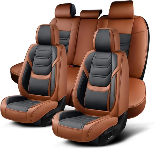 Miniatura 25 de TIEHESYT Fundas de asiento delantero de automóvil color rosa, par de fundas de cuero transpirable para asientos delanteros y reposacabezas, funda
