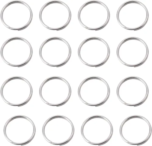 Anillos divididos de 3/4 pulgadas, llavero redondo de acero inoxidable, anillo de identificación de perro, llaveros para manualidades, organización