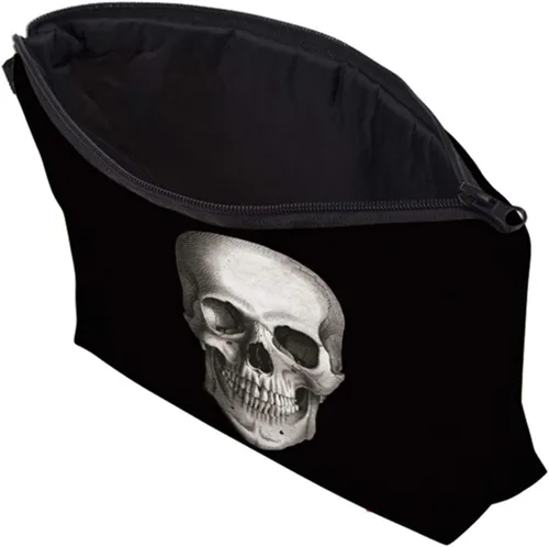 Miniatura 3 de Deanfun Bolsa de cosméticos para mujer, con estampado 3D de calavera negra, bolsa de maquillaje impermeable, bolsa de aseo de viaje, accesorios