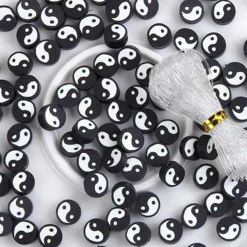 Miniatura 49 de 100 piezas de cuentas espaciadoras de arcilla polimérica de animales para joyería de mujer, pulseras, collares, aretes, accesorios de bricolaje