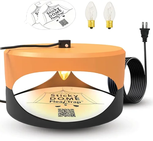 Aspectek Trampa para pulgas de cúpula pegajosa, trampa adhesiva sin olor con 2 discos pegajosos, eficaz para matar chinches y tratamiento para