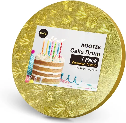 Miniatura 6 de Kootek Bases para Pasteles Redondas de 12 Pulgadas, 1/2" de Grosor, Suministros de Decoración, Base de Cartón Corrugado Resistente Negro, Base