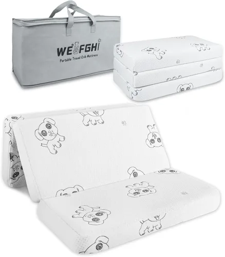 Miniatura 7 de Colchón Pack and Play, colchón triple de espuma viscoelástica de 38 x 26 x 3 pulgadas, colchón Pack N Play de doble cara, funda extraíble lavable