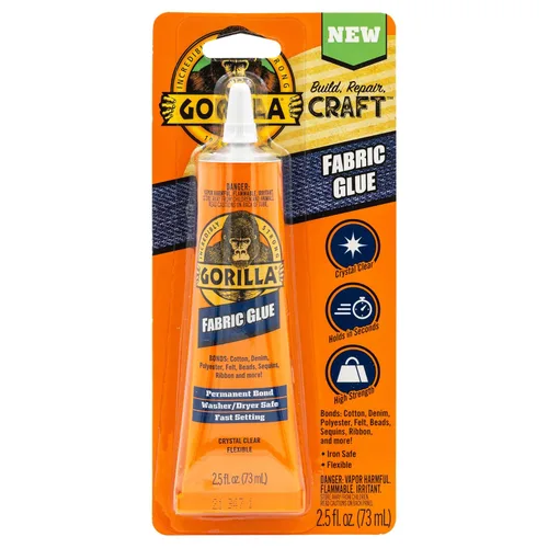Gorilla Tubo de pegamento impermeable de tela de 2.5 onzas, transparente, (paquete de 3)
