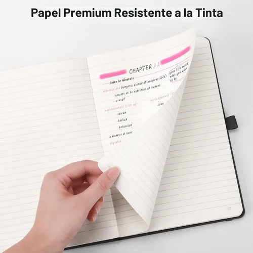 Miniatura 6 de RETTACY - Cuaderno rayado, 192 páginas numeradas, tamaño A5 mediano (5.7 x 8.3 pulgadas), para hombres y mujeres, para hacer notas, escritura, Negro