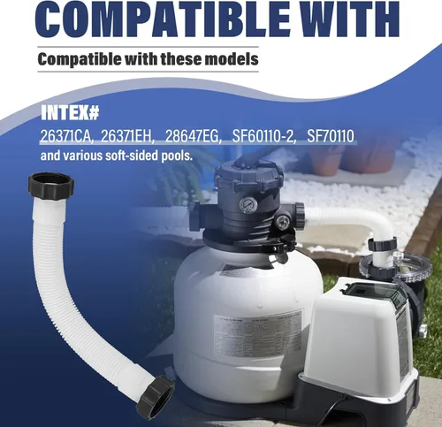 Miniatura 3 de 11388 Manguera de bomba de filtro de arena para piscina, manguera corta de piscina de 14 pulgadas para bombas de filtro de arena Intex y sistemas