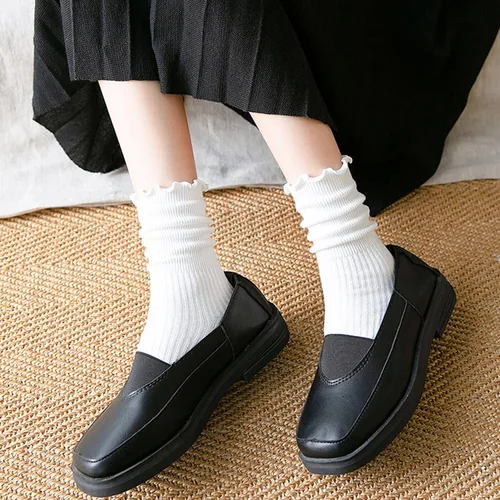 Miniatura 16 de Mcool Mary Calcetines para mujer, con volantes, estilo casual, transpirables, de punto, de algodón, con volantes, paquete de 6