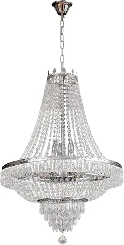 Miniatura 11 de TFCFL Candelabro de cristal de lujo moderno con 12 luces, acabado dorado, clásico imperio K9, lámpara de techo de cristal, montaje empotrado
