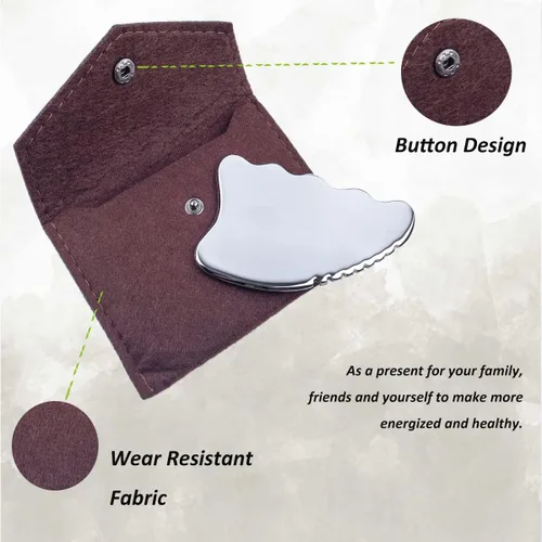 Miniatura 6 de wuyaoyao Herramienta de raspado Gua Sha, herramienta de masaje de terapia de acero inoxidable, drenaje linfático Gua Sha Junta para anticelulitis