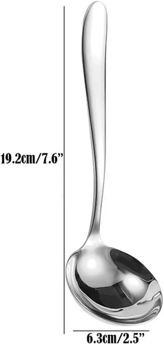 Miniatura 4 de Cucharón de sopa pequeños, cucharón de salsa de 7.6 pulgadas, acero inoxidable 18/10, cucharón de cocina para servir para sopas, salsas, guisos