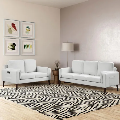 Miniatura 8 de LifeStyle Solutions Nolan - Sofá biplaza, color gris claro