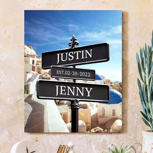 Miniatura 51 de CP CANVASPATH Nombre y fecha de pareja en la playa, impresiones en lienzo personalizadas, regalo de amor para aniversario, boda, cumpleaños y Arte