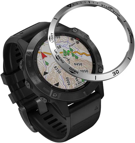 Miniatura 12 de REYDA Bisel de reloj compatible con Garmin Fenix 6/6 Pro Bisel Ring, acero inoxidable bisel Loop cubierta adhesiva resistente a los arañazos, bisel