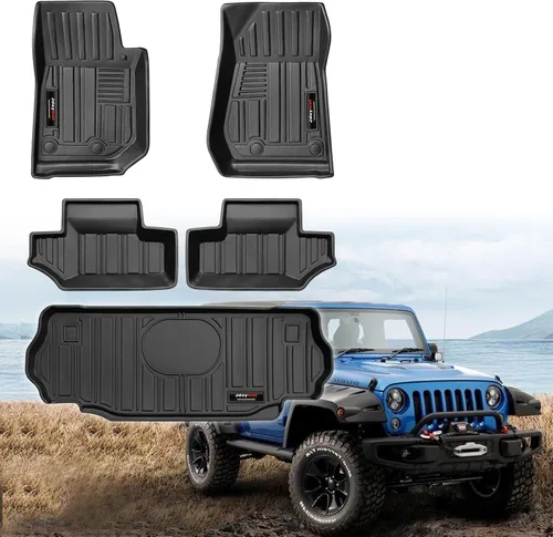 Miniatura 20 de Alfombrilla de carga y respaldo de TPE para todo clima para Jeep Wrangler JK 4 puertas 2007-2018 Accesorios