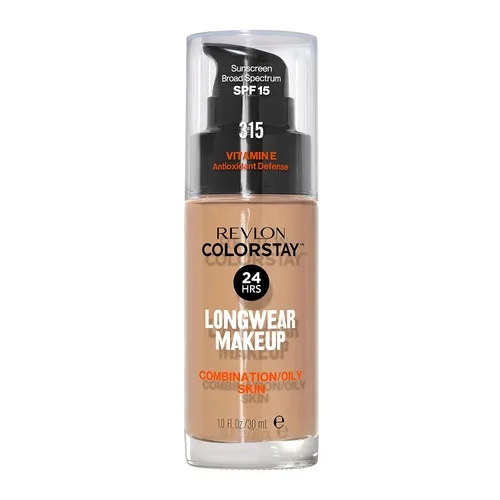 Miniatura 33 de Base líquida de Revlon ColorStay Maquillaje facial para piel mixta y grasa, SPF 15, cobertura media-completa con acabado mate, beige solar (392), 1