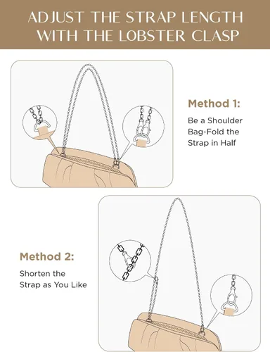 Miniatura 7 de SWEETV CHUNLI Dressy Vegan Leather Clutch Purse for Women Formal, Soft Pleated PU Evening Clutch for Weddings, Proms